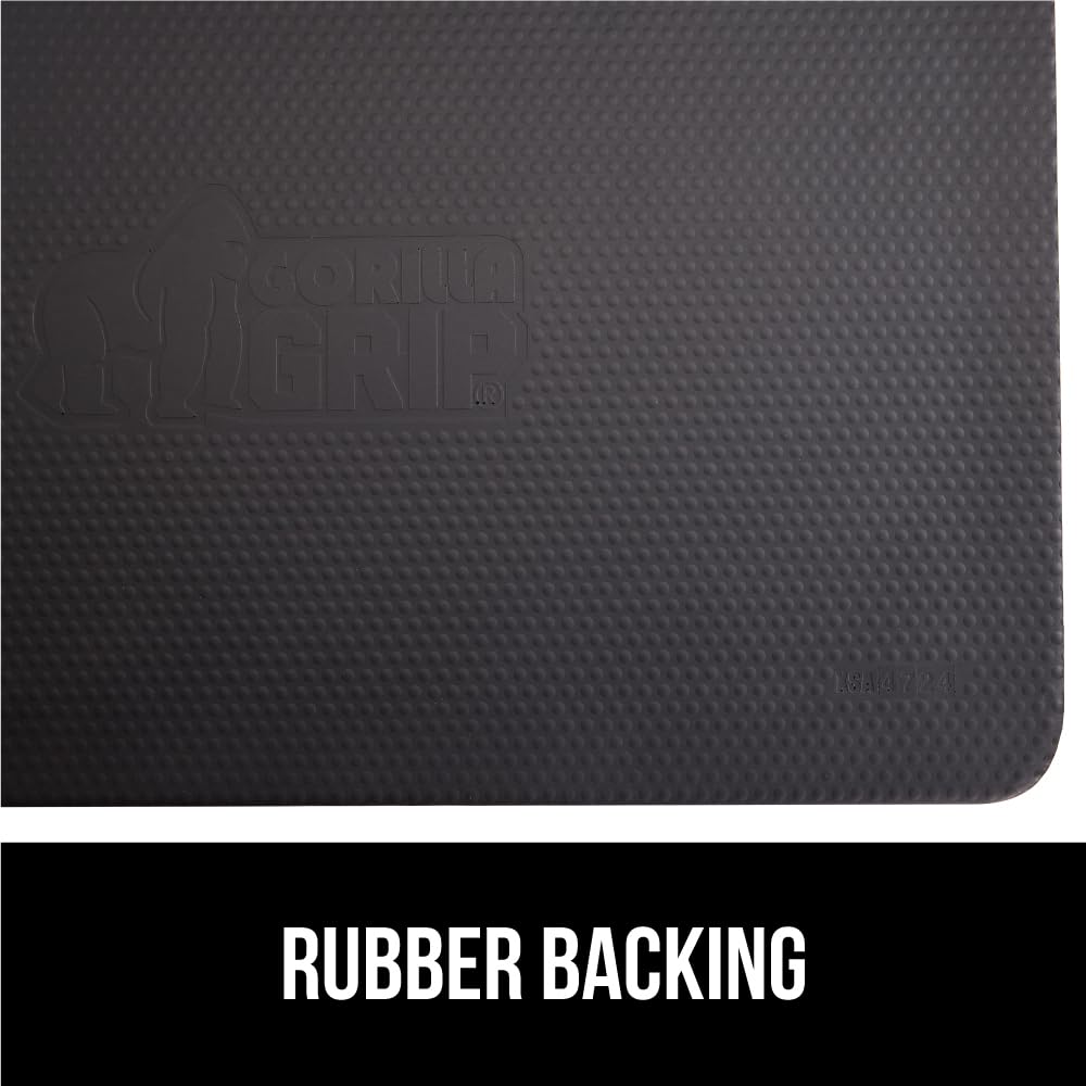 GORILLA GRIP Comfortable Cushioned Kitchen Mats for Floor, Waterproof Stain Resistant Top, 3/4 Inch Thick Ergonomic Standing Desk Anti Fatigue Mat, Supports Ankles and Feet, 17x24, Black