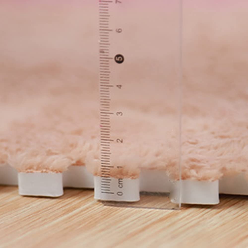 Kekon Square Interlocking Shaggy Soft EVA Foam Puzzle Mats Fuzzy Carpet Fluffy Area Rugs Set Tiles Plush Play Mat for Room Home Parlor Bedroom (12pcs, Rose)