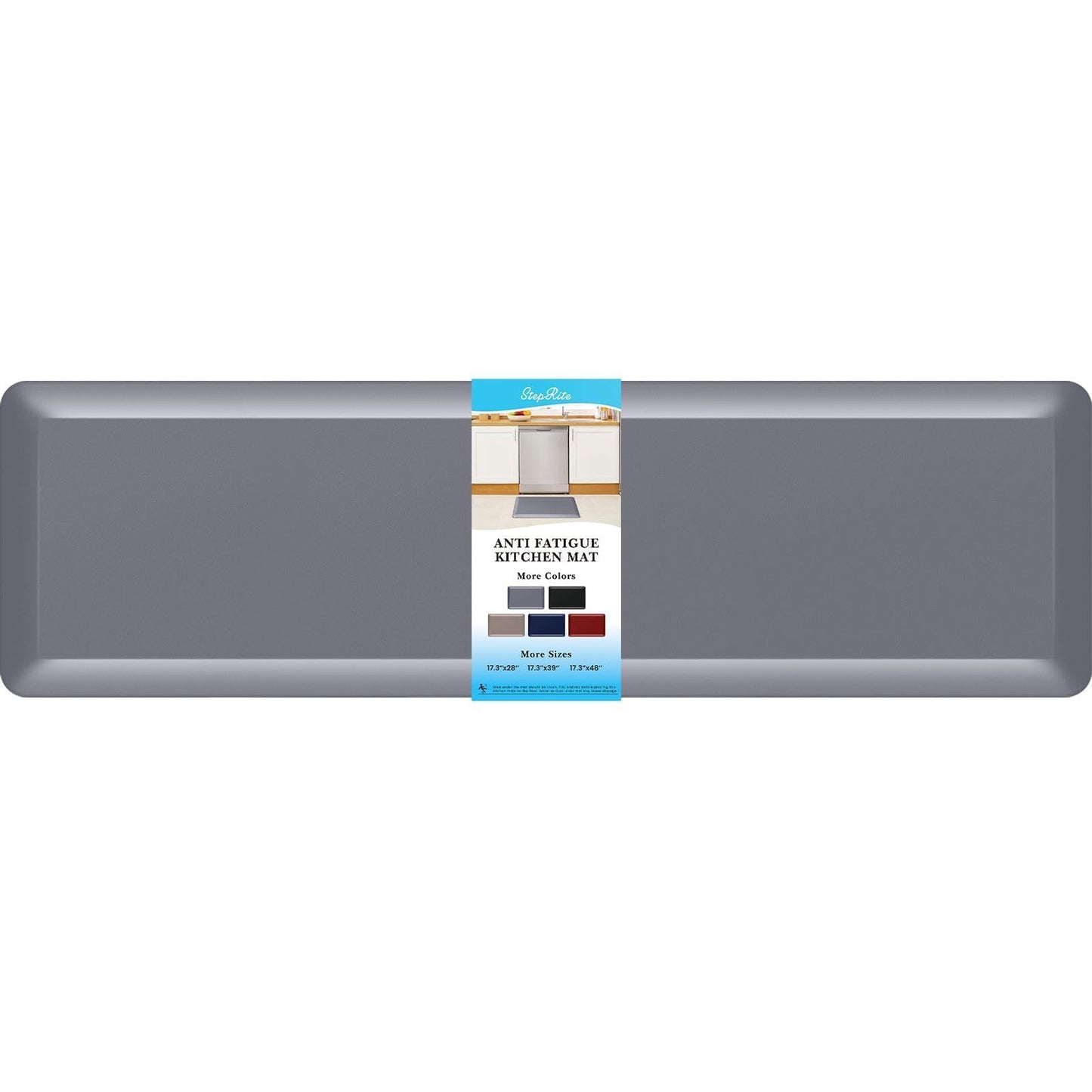 4/5 Inch Thick Kitchen Mat Anti Fatigue Mat Kitchen Rugs Kitchen Decor Non-Slip, Stain & Water Resistant, Kitchen Mats Desk Mat for Kitchen, Office, Workshop, Grey, 17'' x 60''