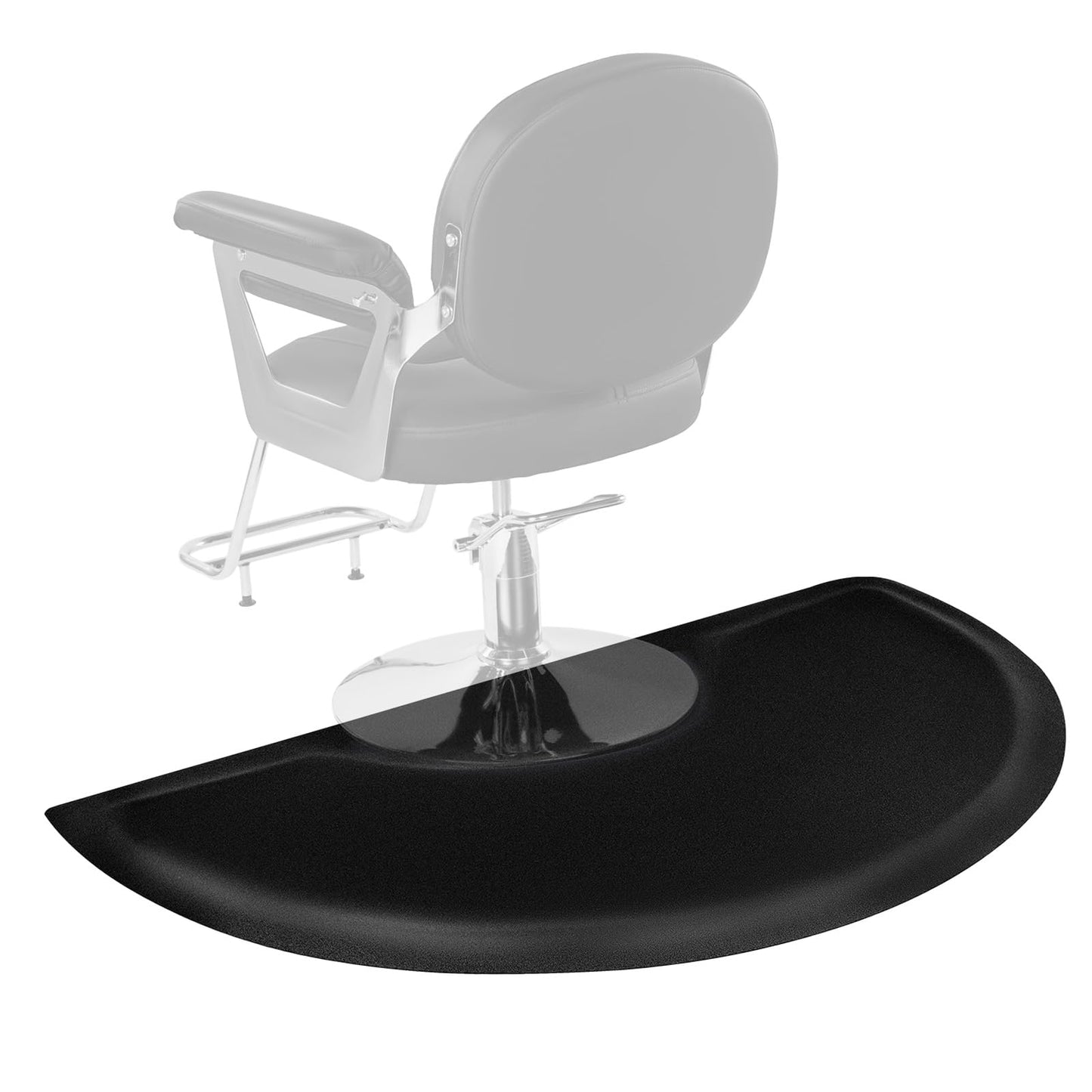 VEVOR Salon Mat for Hair Stylist, 3 x 5 FT Semi-Circle Salon Chair Mat, 1/2-inch Thickened Anti Fatigue Barber Shop Floor Mat with Round Cut Out, Easy-to-Clean PVC Surface & Anti-Trip Beveled Edges