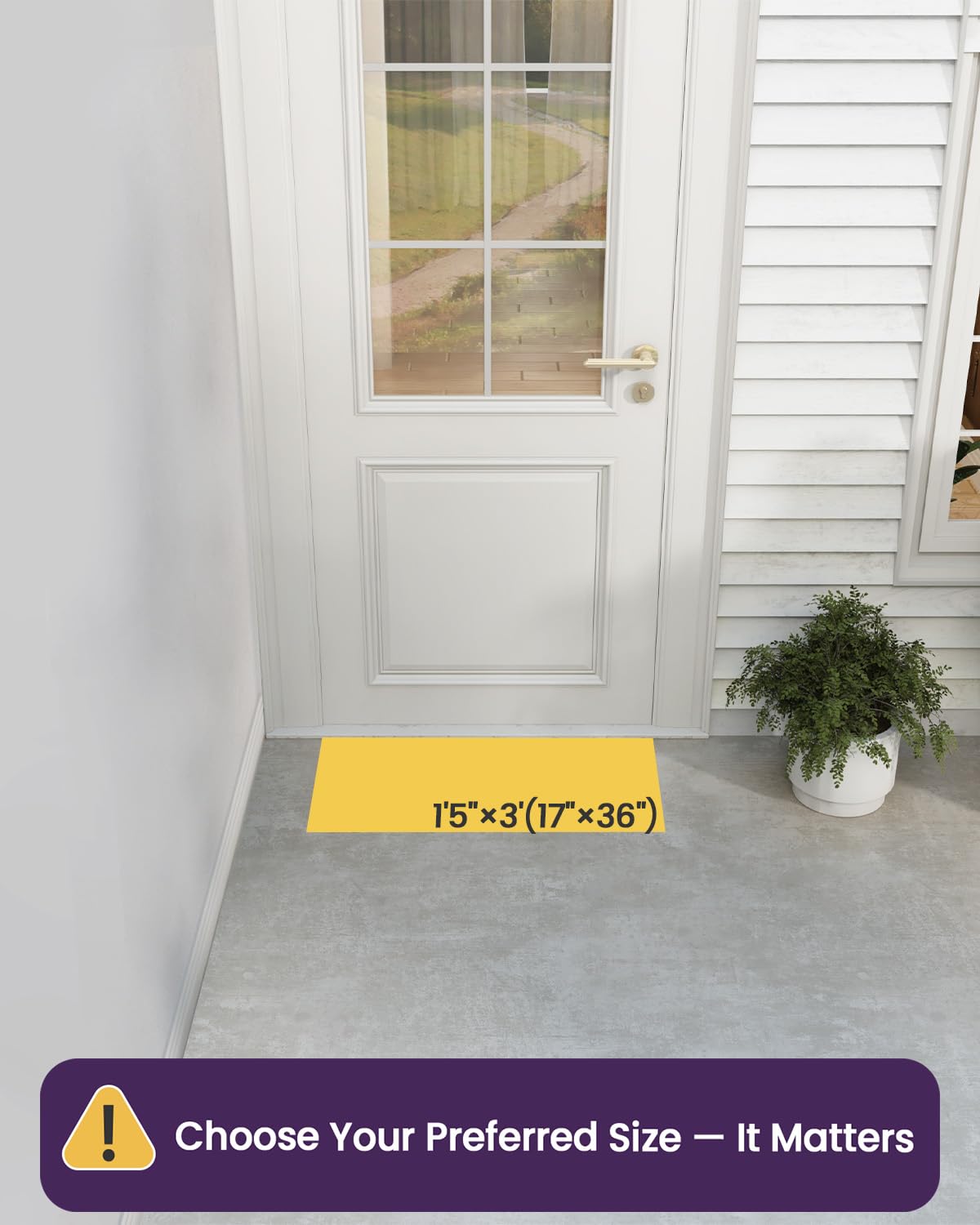 DEXI Front Door Mats Outside Entrance, 17x36 Rubber Waterproof Dirt Trapping Entry Mat for Entryway, Heavy Duty Non-Slip Low-Profile Welcome Doormat All Weather for Patio, Brown