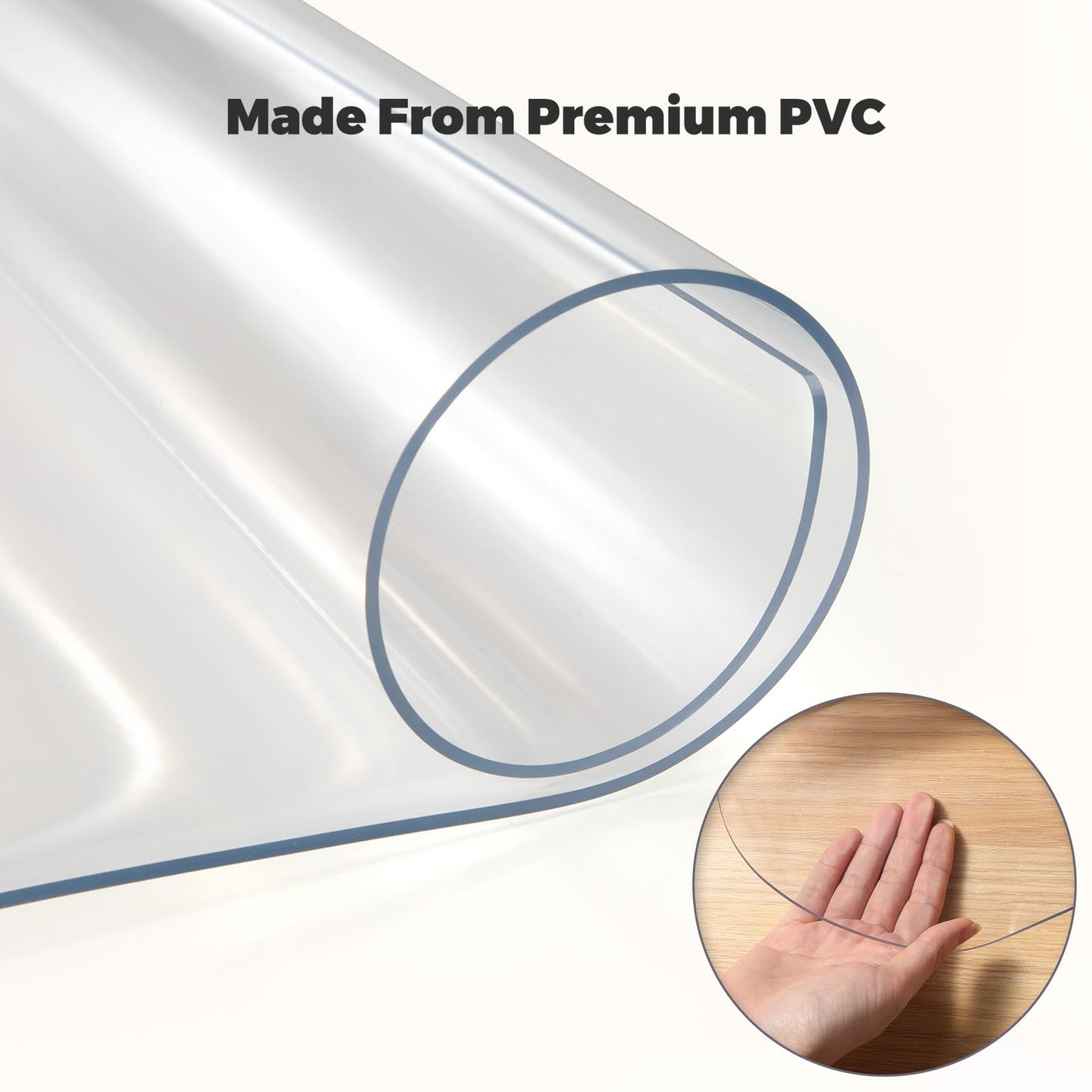 Yecaye Office Chair Mat for Hardwood Floor, 36" x 48" Clear Computer Desk Chair Mat, PVC Heavy Duty Floor Protector for Rolling Chairs, 0.07''(1.7mm) Thick Floor Mat (Transparent, 36" x 48")