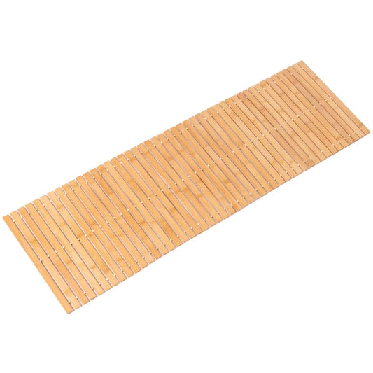 Bamboo Bath Mat Bathroom Runner Long Large Rugs Floor Wood Shower Bathtub Waterproof Non Slip Accessories 16x48 Inch Easy to Clean, Natural Bamboo, 1 pc