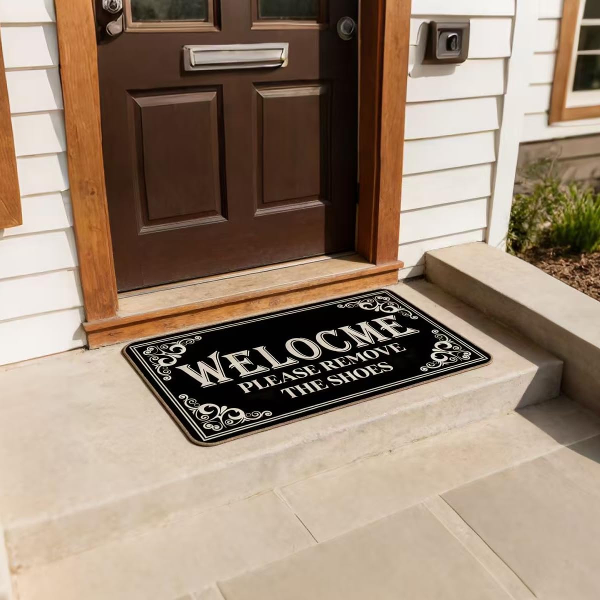 Take Off Shoes Door Mat 17 x 30 Inch Welcome Doormat Entrance Door Mat Funny Gray Shoes Take Them Off Mats for Entrance Indoor and Outdoor Black Non-Slip Entryway Mats (Black 2)