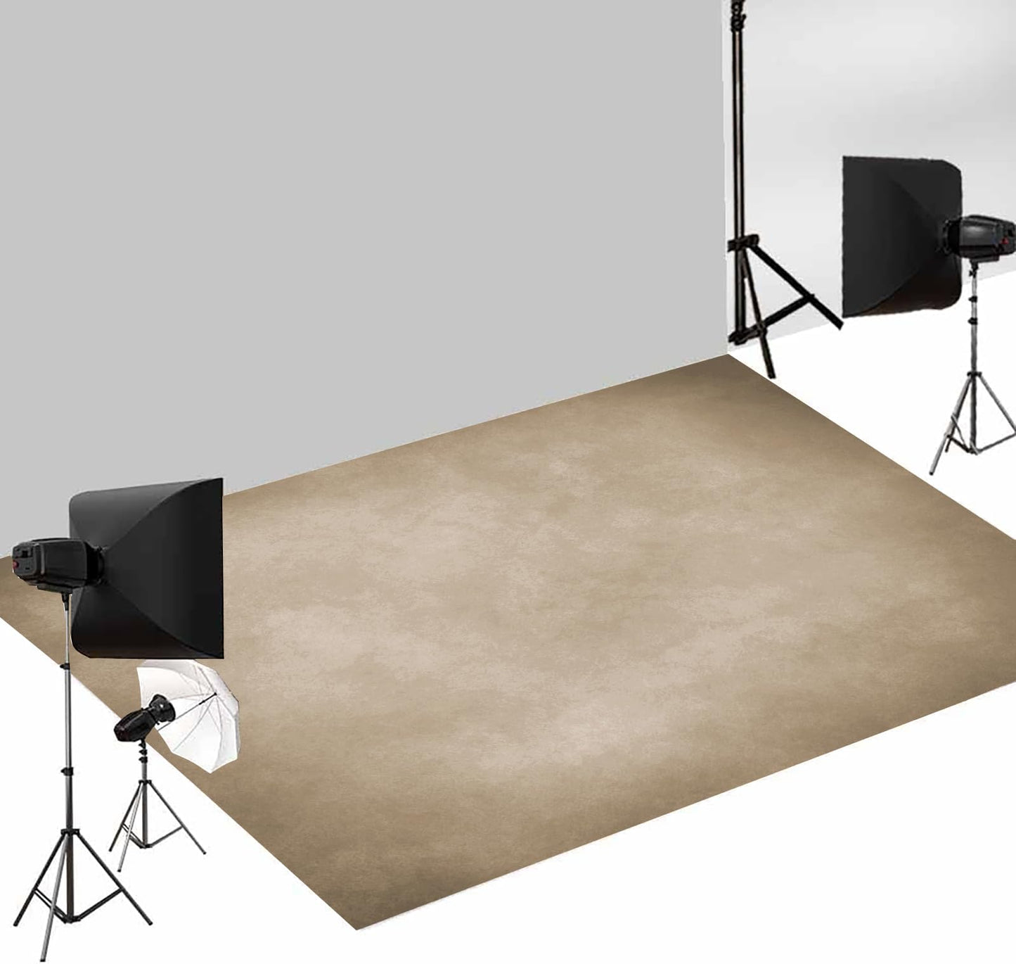 Kate Black Photography Backdrop(10x7ft) & Brown Rubber Floor Mat(8x5ft)