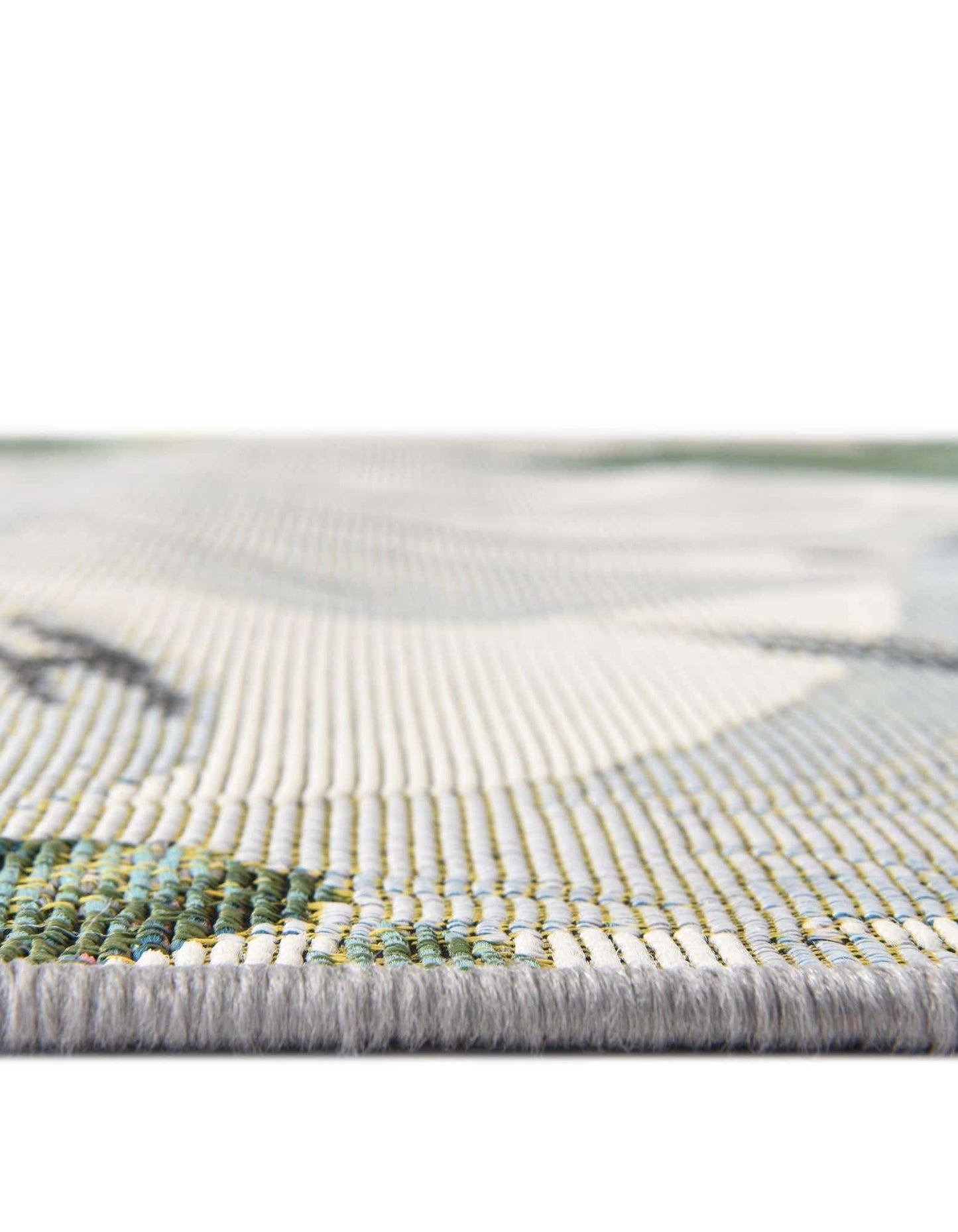 Unique Loom Outdoor Botanical Collection Area Rug - Kula (4' 1" Round, Multi/ Gray)