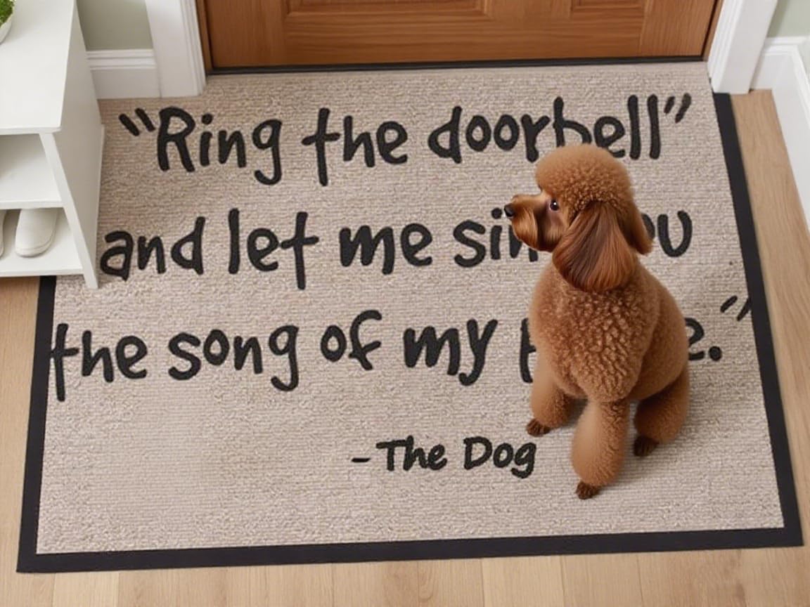 ZaH Outdoor Indoor Doormat Non Slip Door Mats Thin Home Carpets for Front Door Kitchen Bedroom Garden, 2 x 3, Ring The Doorbell and Let Me Sing You The Song of My People, The Dog