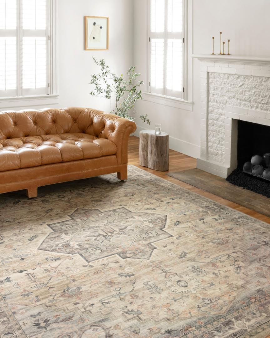 Loloi Hathaway Collection HTH-07 Multi/Ivory 9'-0" x 12'-0", .25" Thick, Area Rug, Soft, Durable, Printed, Modern, Low Pile, Non-Shedding, Easy Clean, Living Room Rug