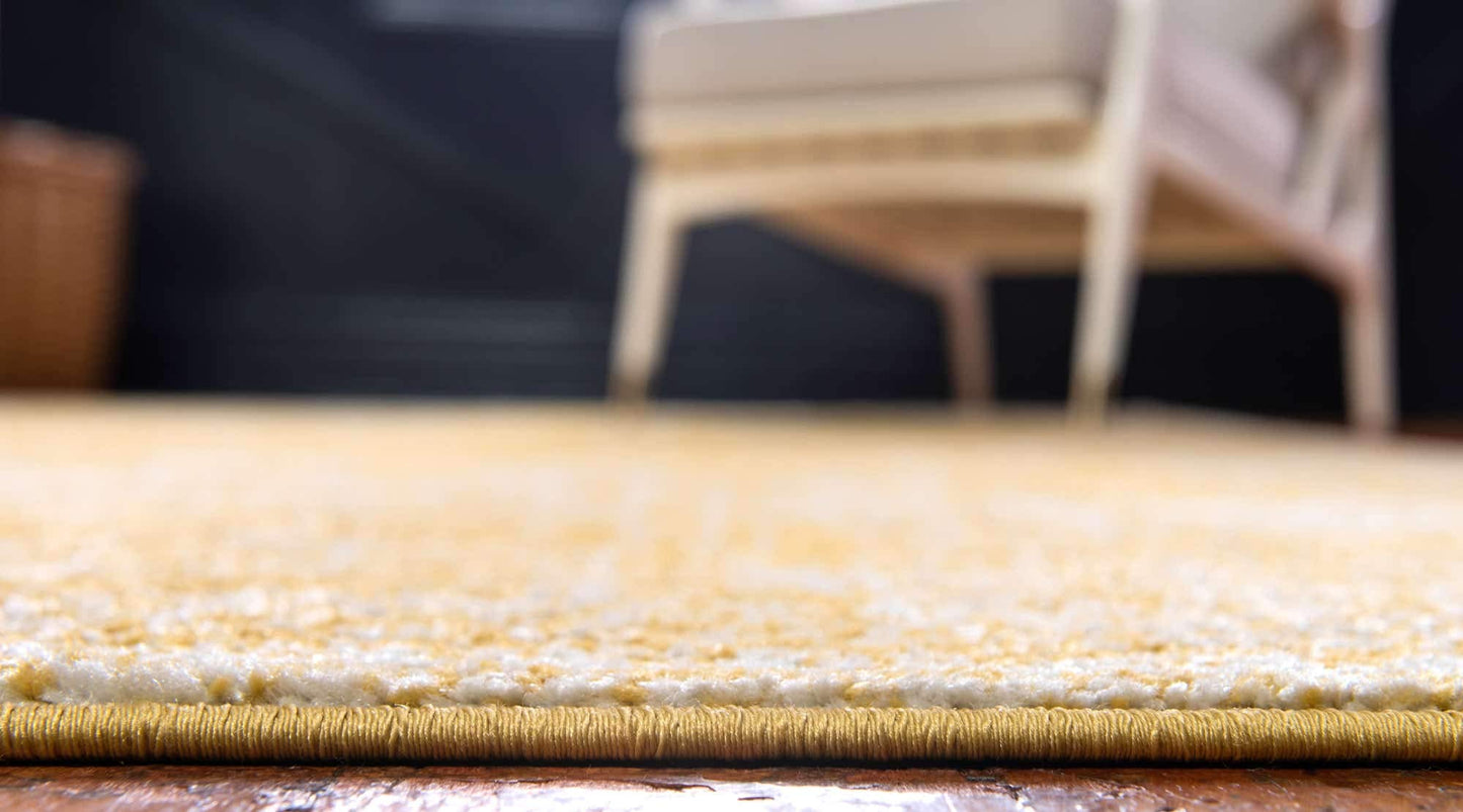 Unique Loom Bromley Collection Area Rug - Wells (8' x 11' Rectangle, Yellow/ Ivory)