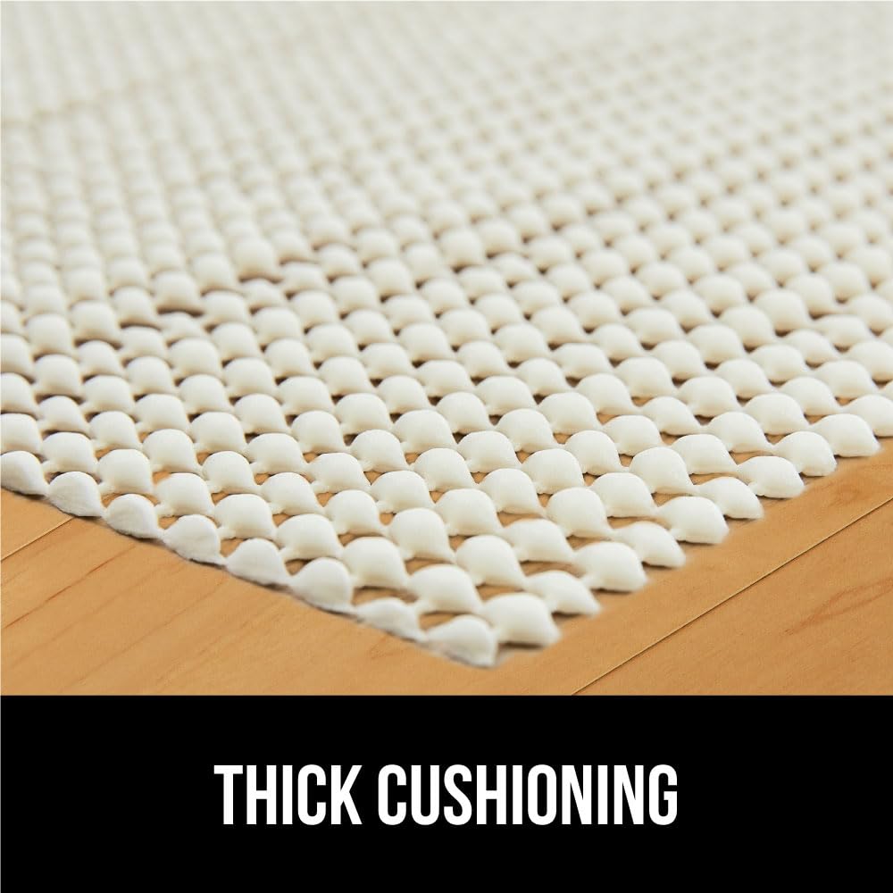 GORILLA GRIP® Strong Rug Pad Gripper, 8x10 FT, US Designed, Grips Help Keep Area Rugs Safe and in Place, Slip and Skid Resistant Pads for Hard Floors, Under Carpet Mat Cushion and Hardwood Protection