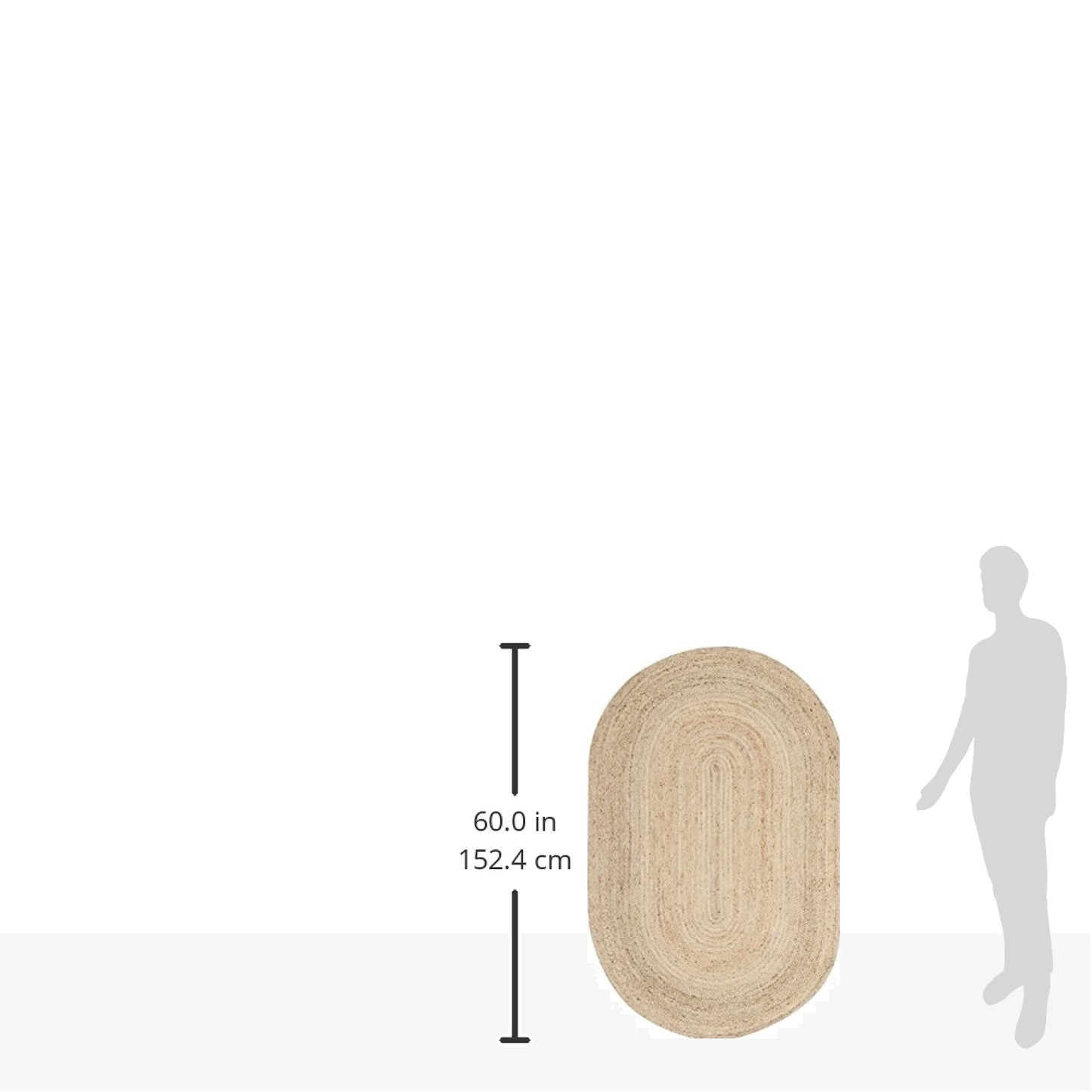 SAFAVIEH Area Rug 3x5 Oval - Cape Cod Collection - Natural Brown, Handmade Braided Flat Weave Jute (CAP252A)