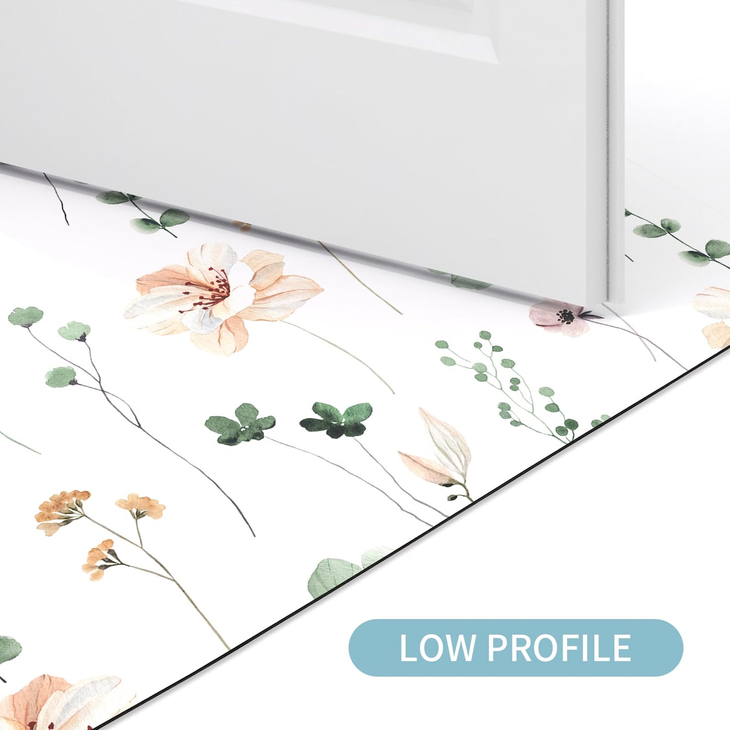 Gibelle Floral Bath Mat Rug (17"x24", Sage Green) 3 in 1 Shower Curtain Set, Sage Green Watercolor Floral Bath Curtain and PEVA Liner Set with 12 Double Sided Steel Hooks,72x72