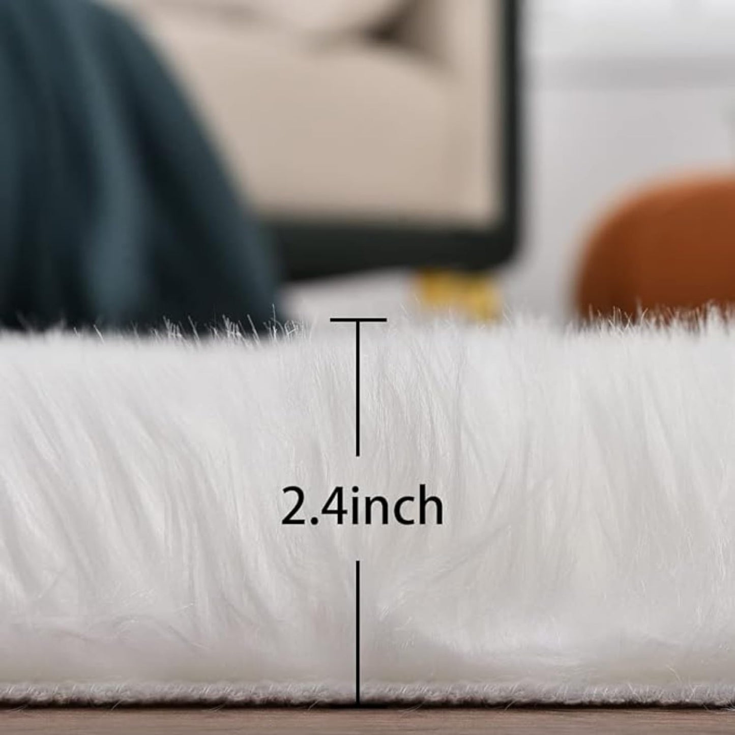 NINGDAN 14x10 inches 1pcs Rectangle Faux Fur Plush Cushion, Area Rugs Fluffy Carpet Mini Small Size Fit,for Tabletop Photography,Home Decor,Product Display,Locker Accessories (Rectangle Black)