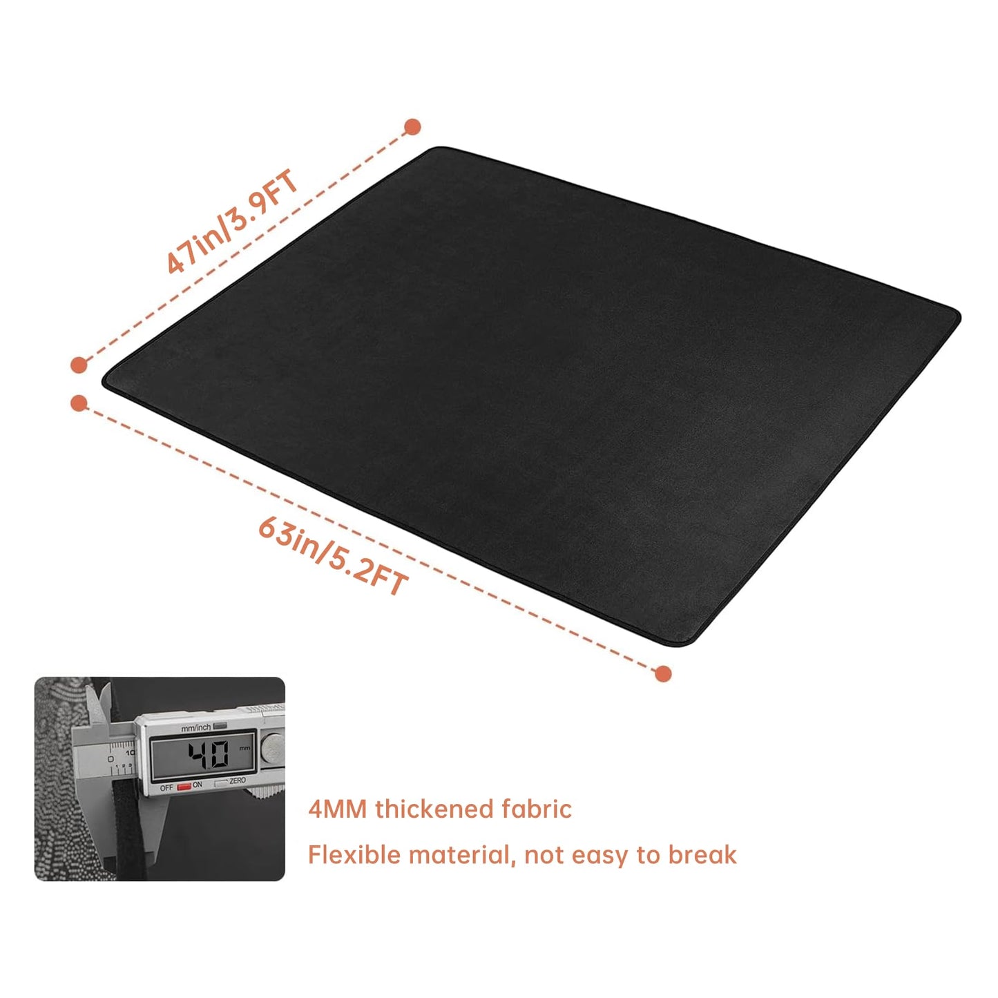 IBVIVIC Drum Mat, 4Ft x 5.3Ft Drum Carpet Drum Rug Drum Pad Tightly Woven Fabric with Non-Slip Grip Bottom, Black