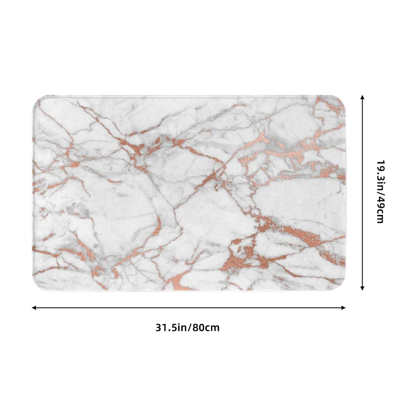Vlolentlla Marble Print Memory Foam Bath Mat Rug, Bathroom Floor Mat Non-Slip Washable Bathmat Doormat for Tub Shower Mat Room Entryway Home Décor, 20x31.5in