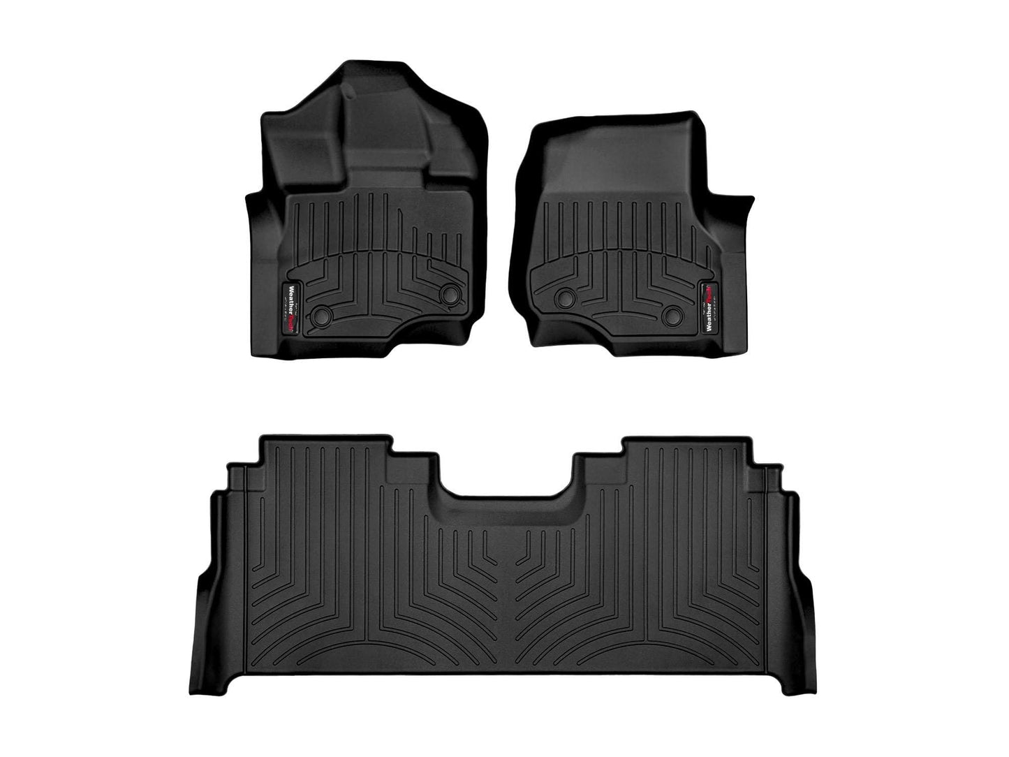 WeatherTech Custom Fit FloorLiners for Ford F-150 Raptor, F-150, F-150 Lightning - 1st & 2nd Row (44697-1-6), Black