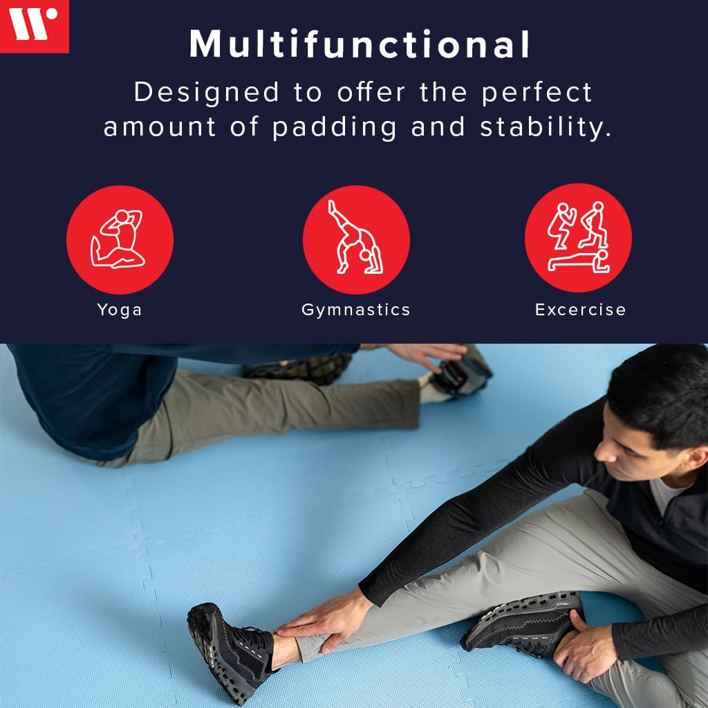 We Sell Mats 1/2-inch Multi-Purpose, Sky Blue, 100 Sq Ft (25 Tiles)