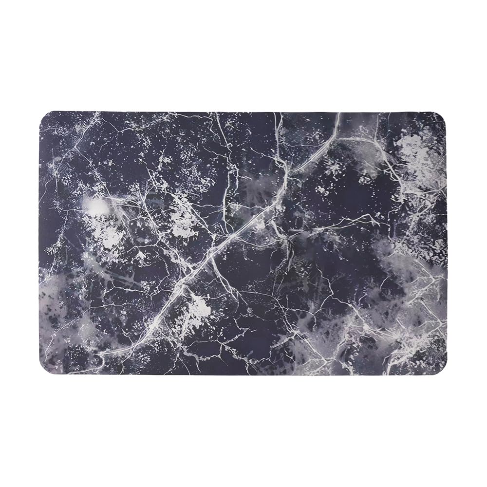 Nauegol Ultra-Thin Anti-Slip (0.16" Thick), Soft & Highly Absorbent Floor Mat with Marble Pattern, Easy to Clean & Store, Ideal for Bathroom & Kitchen(Blue,24 * 36)