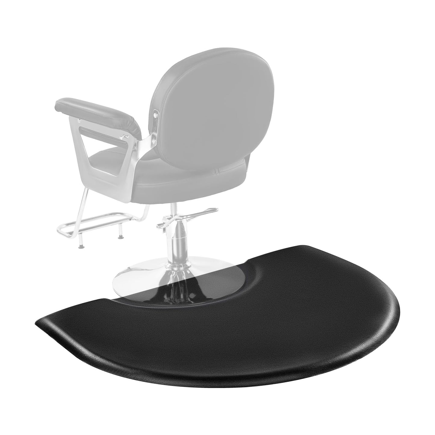 VEVOR Salon Mat for Hair Stylist, 3 x 4 FT Semi-Circle Salon Chair Mat, 1-inch Thickened Anti Fatigue Barber Shop Floor Mat with Round Cut Out, Easy-to-Clean PVC Surface & Anti-Trip Beveled Edges