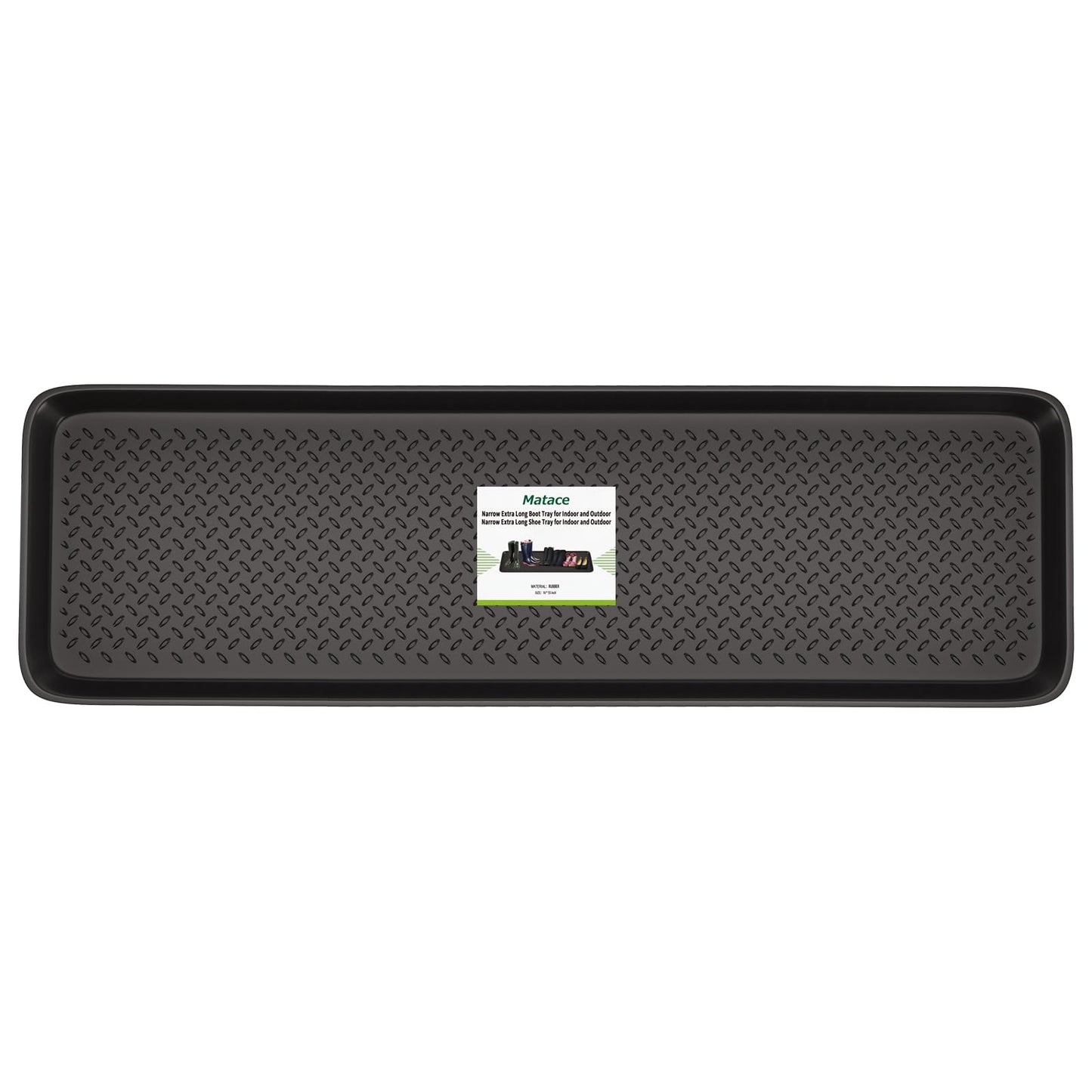Matace 1 Pack Rubber Extra Large Shoe Tray for Entryway,Long Boot Tray,Slim Boot Mat for Indoor and Outdoor Use,16x55 in, Rectangular (Pack of 1)