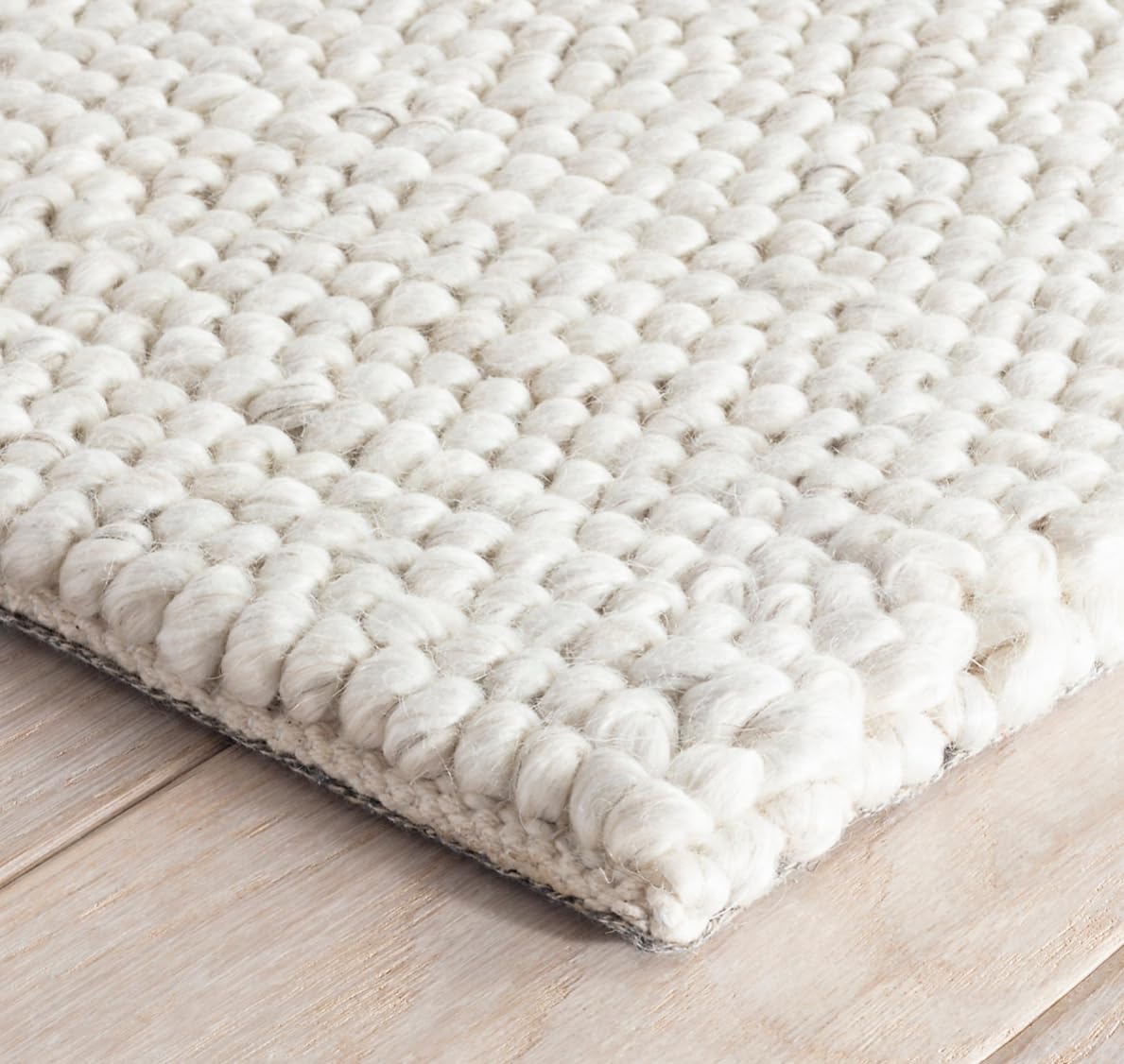 S & L Homes Wool Cotton Hand Woven Chunky Knit Popcorn Rug - Ivory Contemporary Area Rug for Living Room Bedroom (5' x 8' - Ivory)