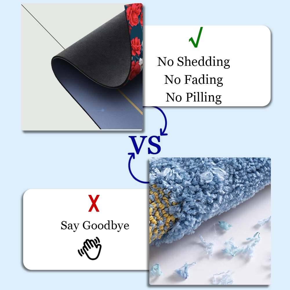 ZHUZHISHAN Diatomaceous Earth Bath Mat,The Leaves Non-Slip Volume Super Absorbent Fast Drying for Bathroom Kitchen Door mat,Eco-Friendly Easy to Clean 16×24Inch (40 * 60cm)