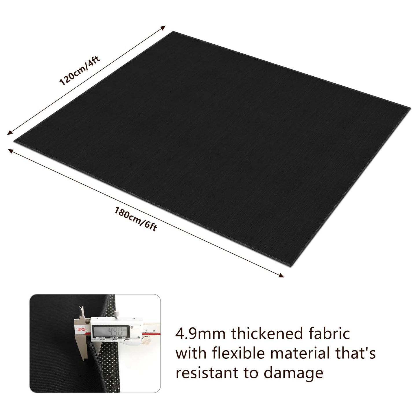 Tasidingster 4x6ft Drum Rug, 5mm Thickened Soundproof Music Rug for Drummers, Drum Rug Mat with Non-Slip Grip Bottom, Drum Carpet for Electric and Jazz Drum Sets, Drum Accessories Gift for Drummers