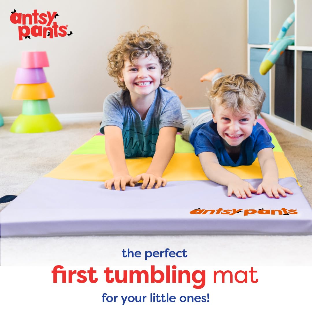 Antsy Pants Tumbling Mat for Kids – 5-Fold Gymnastics Mat, Easy to Clean, Sturdy, Foldable Tumbling Mats, Padded, Lightweight, Portable, Gymnastics Equipment for Active Play