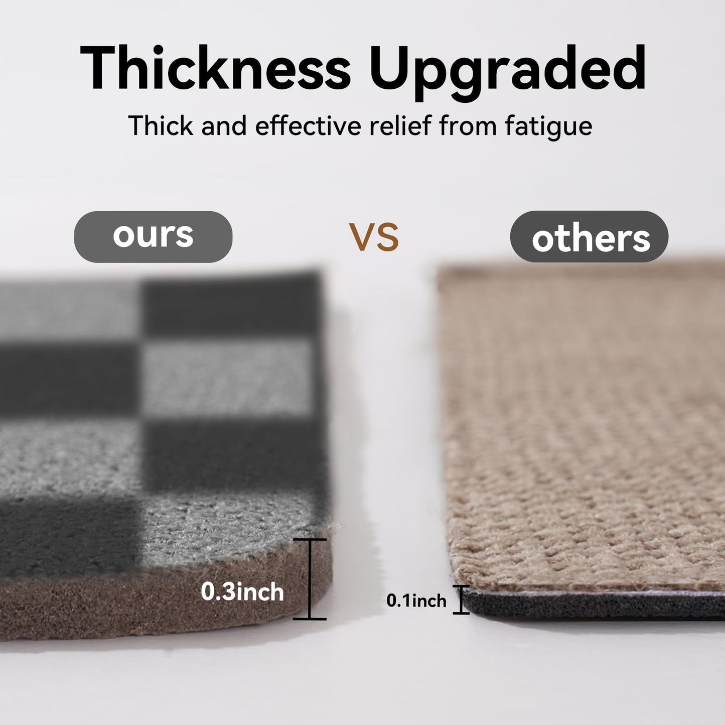 YDKGL Kitchen Mats for Floor Kitchen Rugs Non Slip Washable, Super Absorbent Linen-Look Woven Runner Rug, Kitchen Sink Mat Standing Mat, Black Gray Checkered 17"x47"