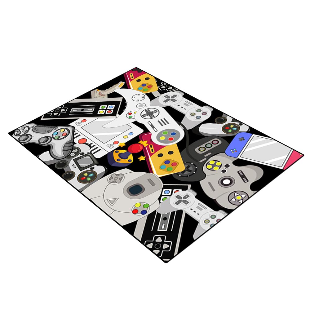 Lacut Game Rug Teen Boys Carpet with Game Controller Decoration, 3D Gaming Rugs for Boy’s Bedroom Living Room Playroom, Non-Slip Gamer Carpet Children Gaming Area Rugs (60" x 40")