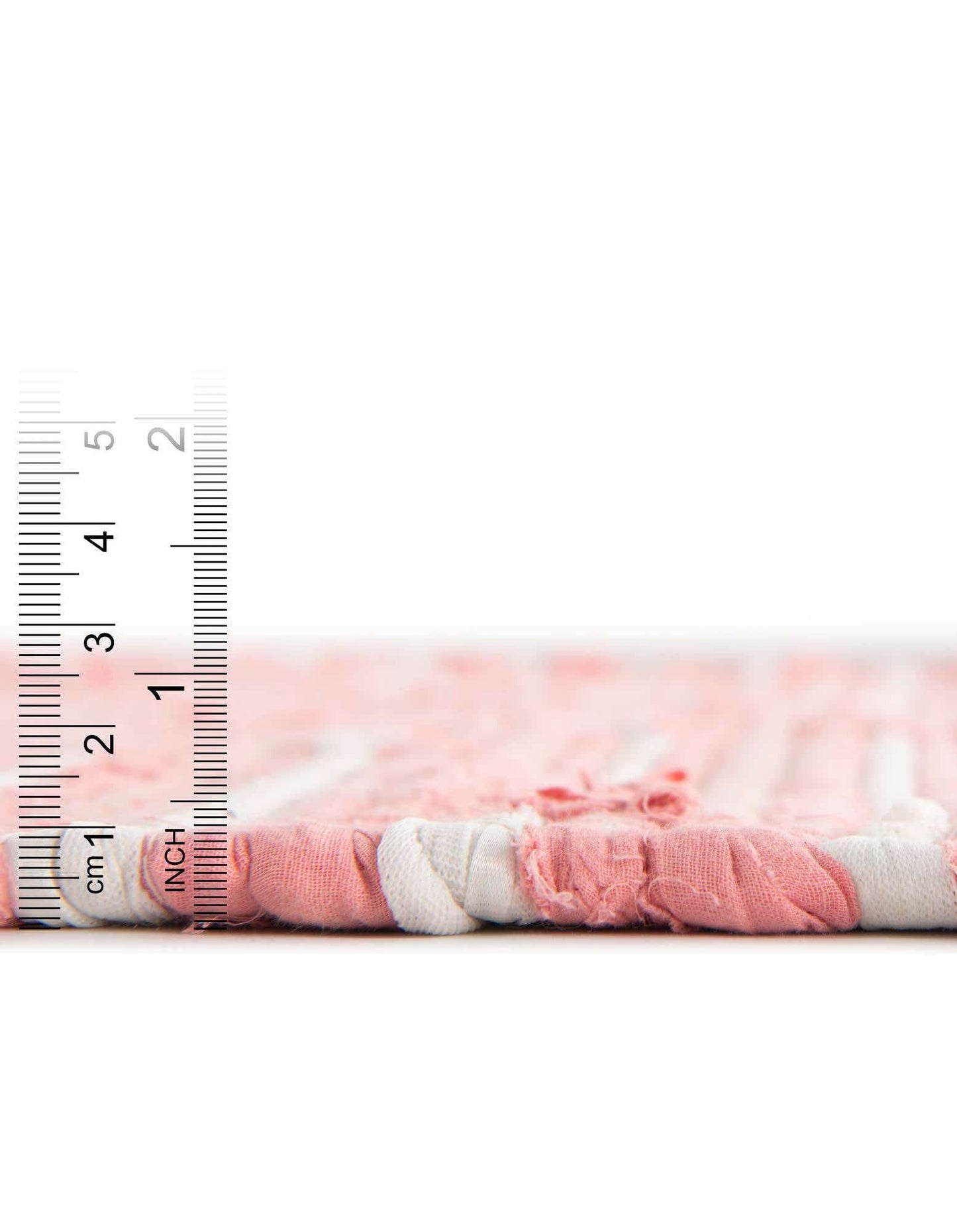 Unique Loom Chindi Cotton Collection Area Rug - Briah (5' 1" x 8' Rectangle, Rose/ Ivory)