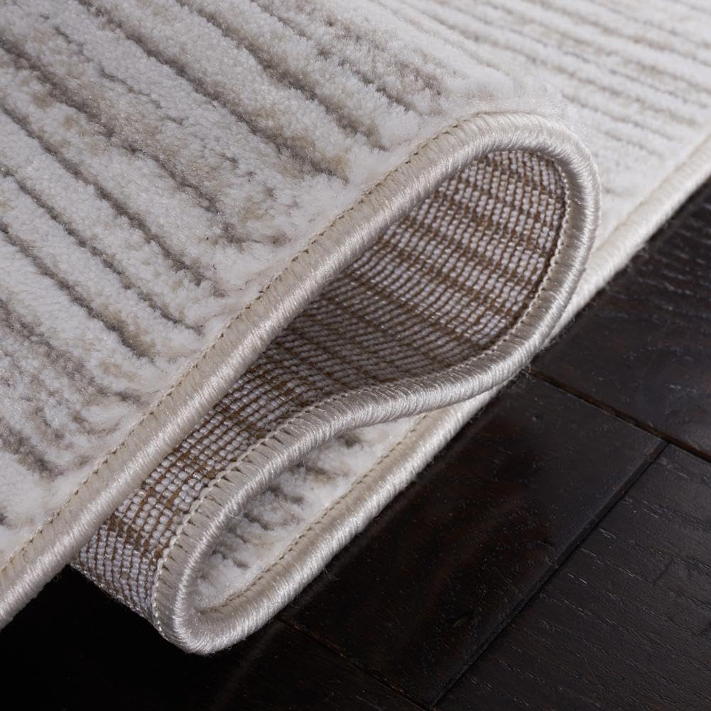 SAFAVIEH Vision Collection Square Rug - 10' Square, Ivory Grey, Modern Ombre Design, Non-Shedding & Easy to Clean, Ideal for Living Room, Bedroom, Dining Space (VSN606K)