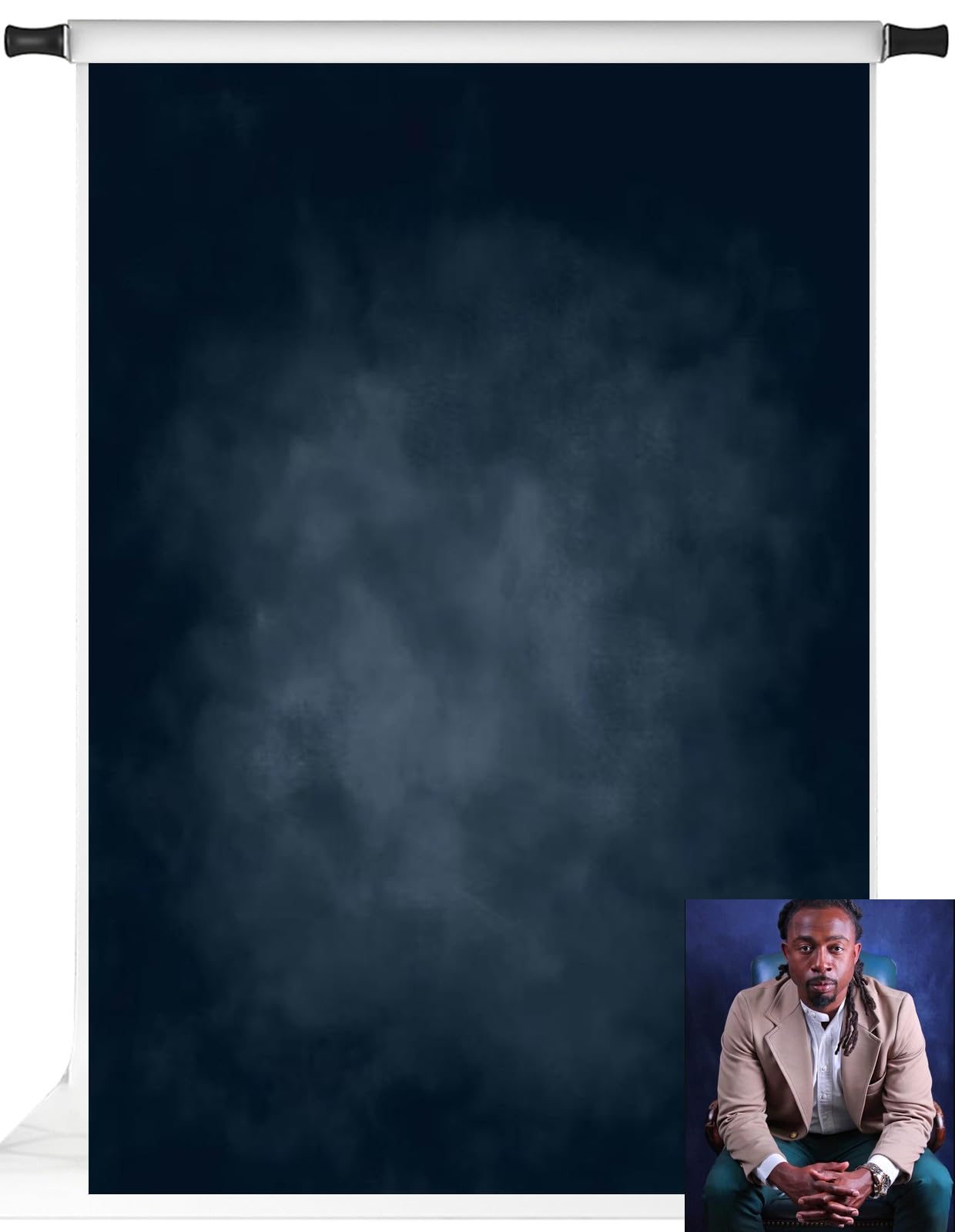 Kate 5x7ft Dark Blue Abstract Backdrops Microfiber Dark Blue Portrait Background for Photoshoot for Photography