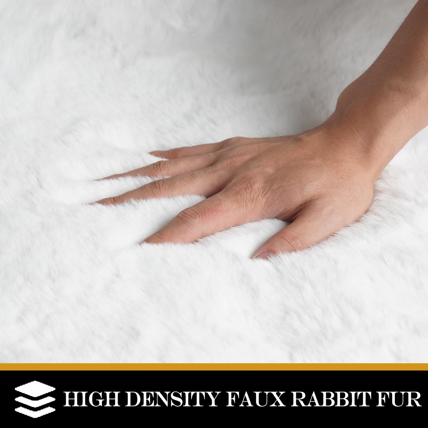 Latepis White Fur Rug 5x7 Washable Shag Rug Fluffy Faux Rabbit Rugs for Living Room Bedroom Playroom Nursery Plush Throw Rugs Luxury Home Decor