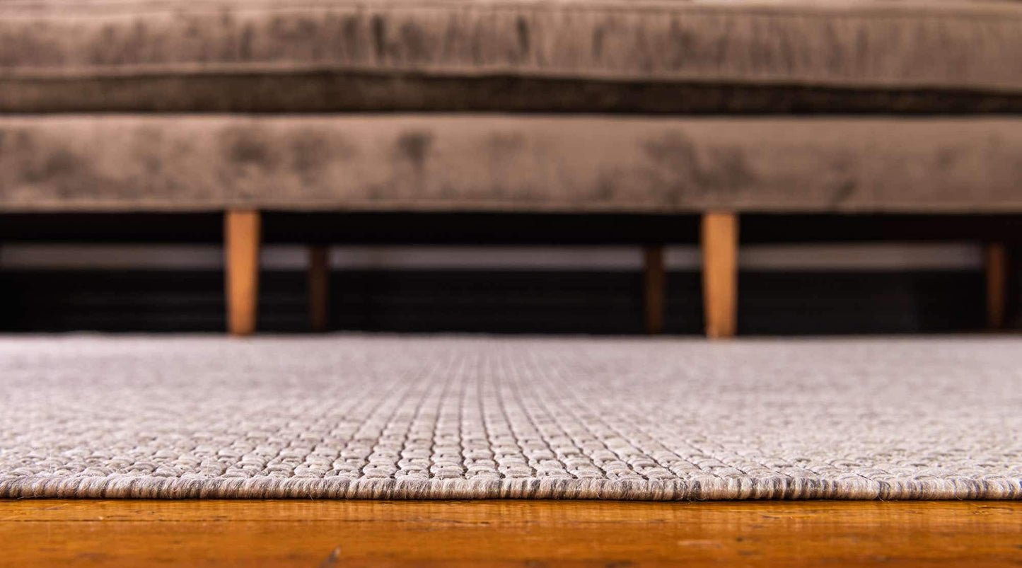 Unique Loom Collection Casual Transitional Solid Heathered Indoor/Outdoor Flatweave Area Rug (5' 3" x 8' Rectangle, Beige/Ivory)
