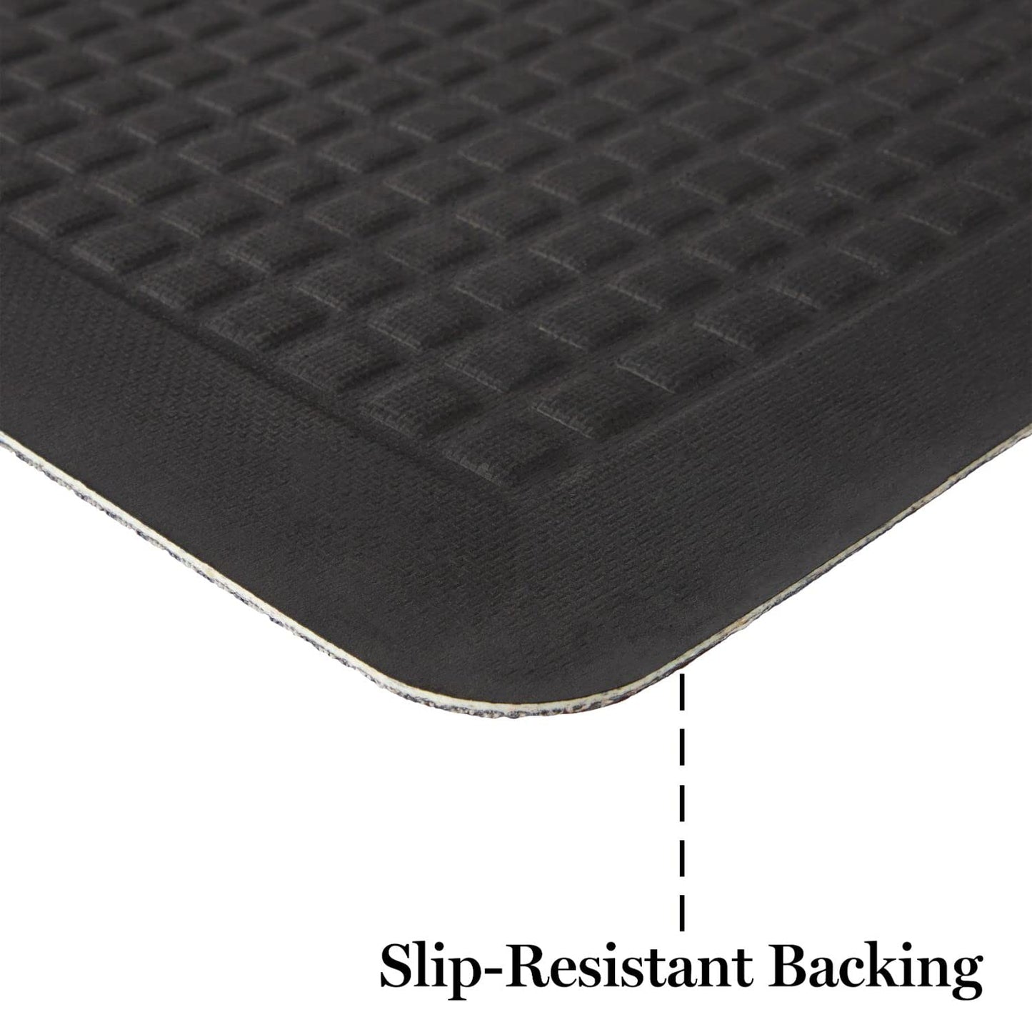 Martha Stewart Mira Modern Heathered Anti-Fatigue Air-Infused Kitchen Mat, Grey, 19.6"x32"