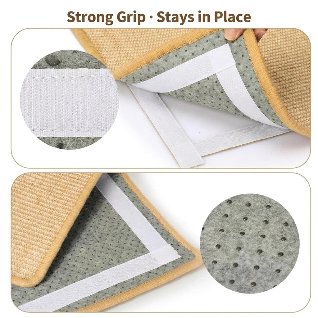 Cat Scratcher Mat, Sisal, Jute Border, Sofa & Floor Protector, 23.6x15.7in