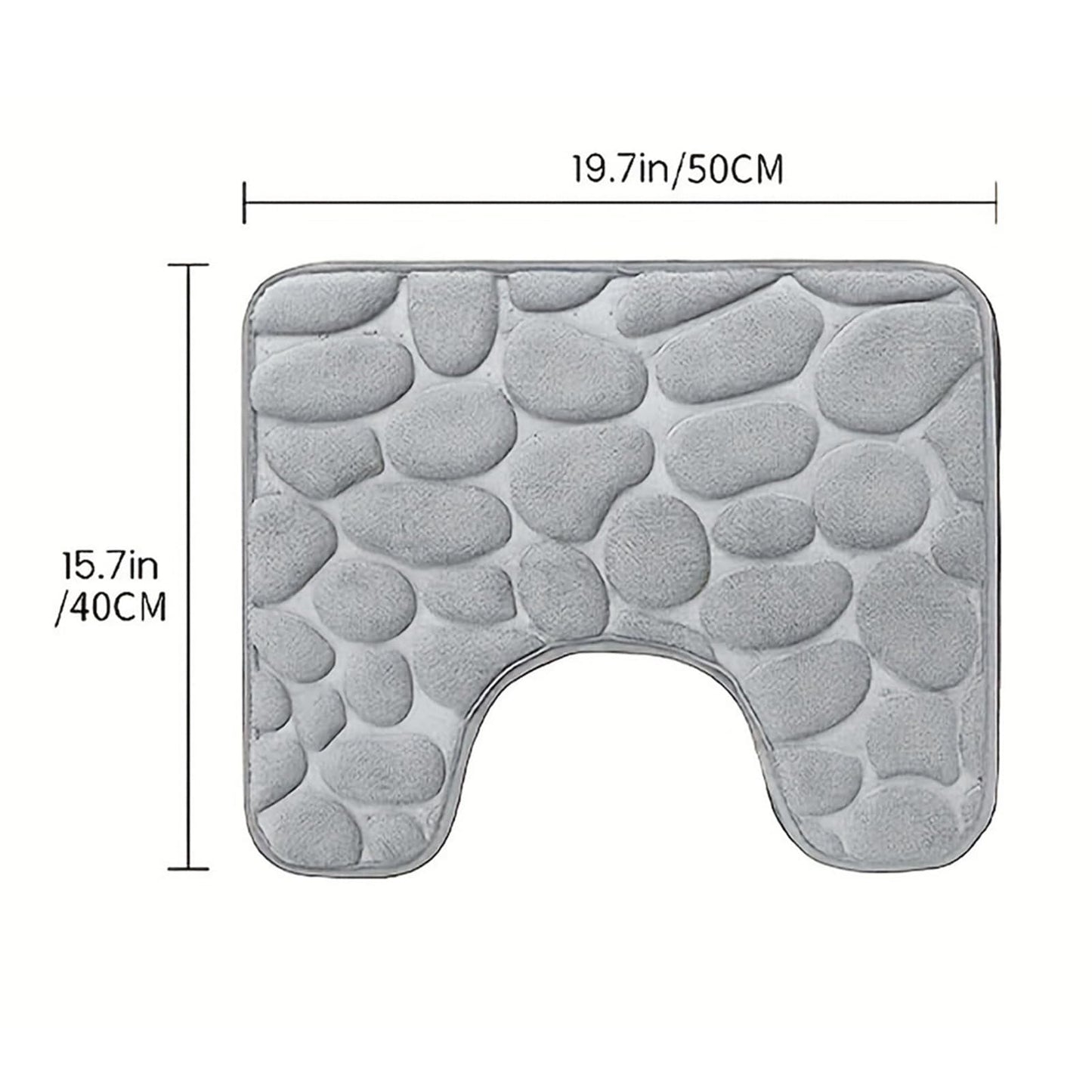 Toilet Rugs, U-Shaped Non-Slip Bath Mat Extra Soft Absorbent Bathroom Rugs Machine Washable Floor Carpet Commode Potty Training Mats for Tub Shower, Vanity & Toilet Base - Dry Quickly(20''x16'')