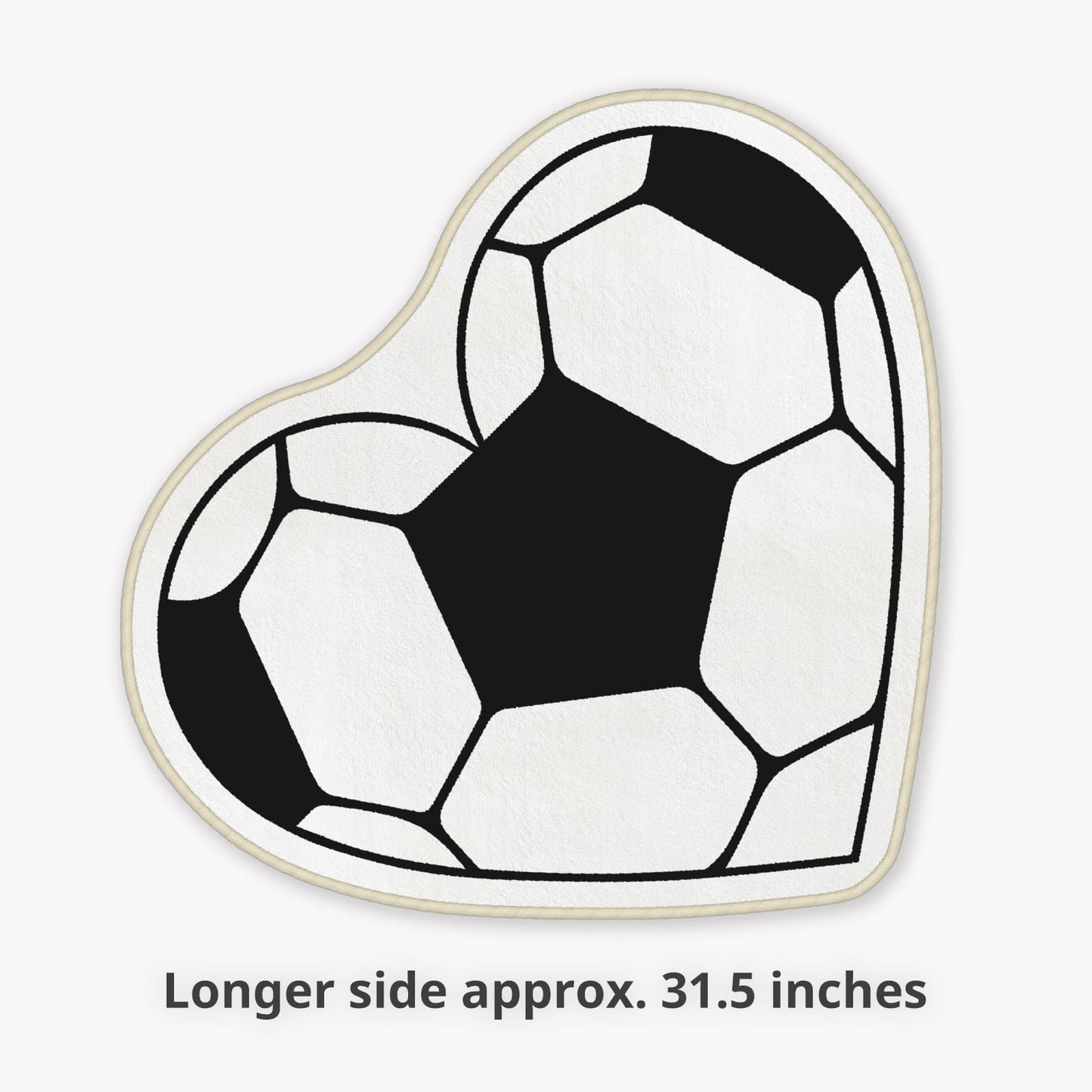 Allenjoy 30.5" x 30.9" Soccer Heart Rug Bath Mat - Carpet for Bathroom Kitchen Living Room Decor, Non-Slip Durable Washable, Gifts for Kids Boys Girls Men Women