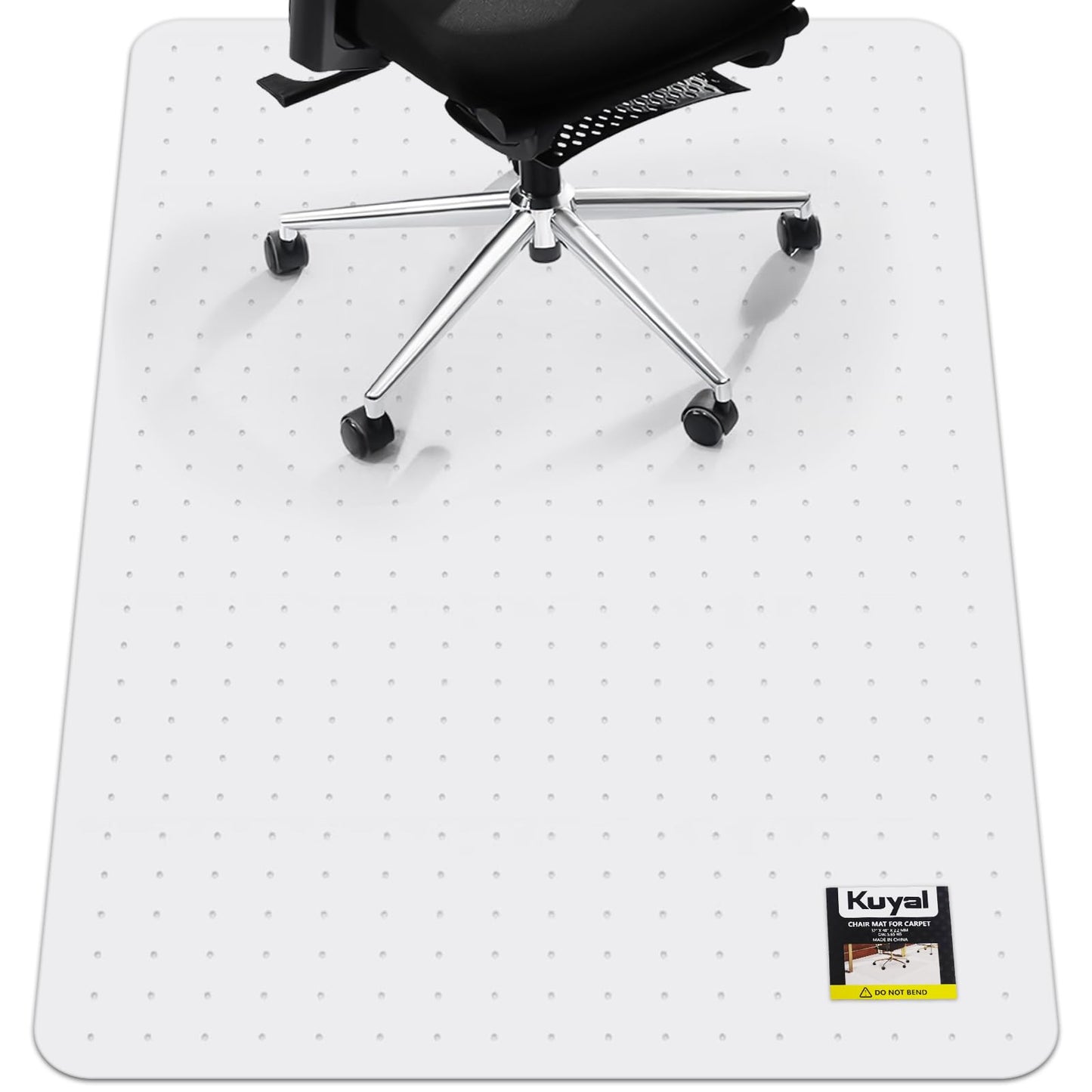 Kuyal Office Chair Mat for Carpet, 32‘’x48‘’ Clear Heavy Duty Computer Chair Mat, Under Desk Protector Carpeted Floors Mat, Easy Chair Movement,Ship Flat