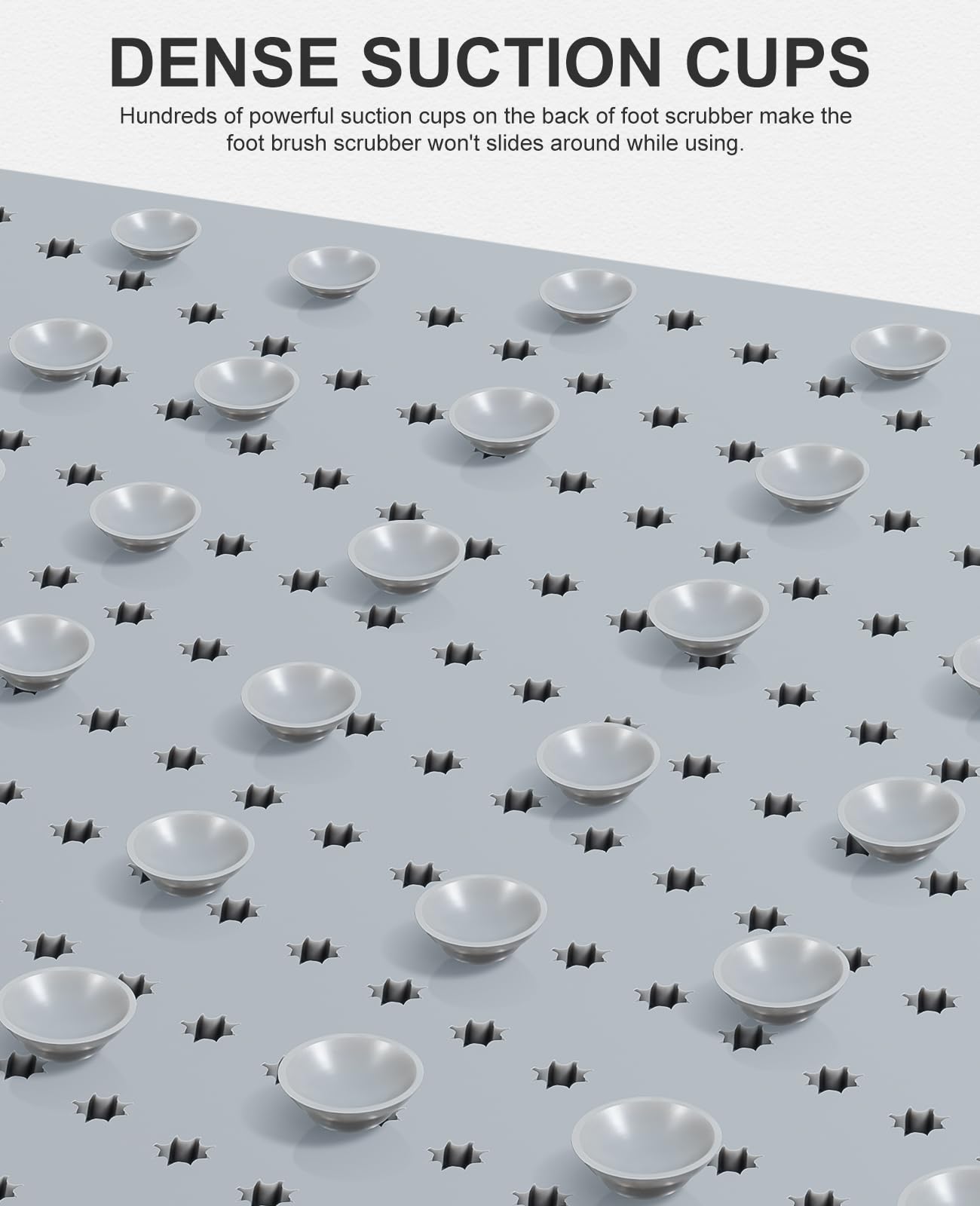 OTHWAY Non Slip Grassy Bathtub Mat : 25.6X13.4 inches Sturdy But Soft Bath Mat_Quick Drain Shower Floor Mat with Soft Bristles for Scrubbing Feet (Light Grey)