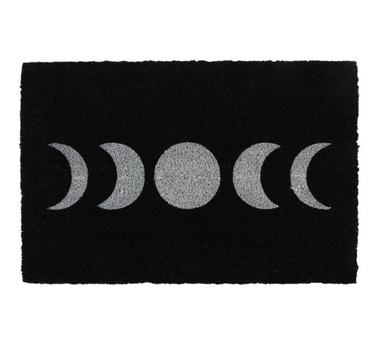 Doormat Non Slip Front Door Mat Black Moon Cycle/Lunar Phases Doormat - Wiccan Gothic Front Door 17x30 Inch