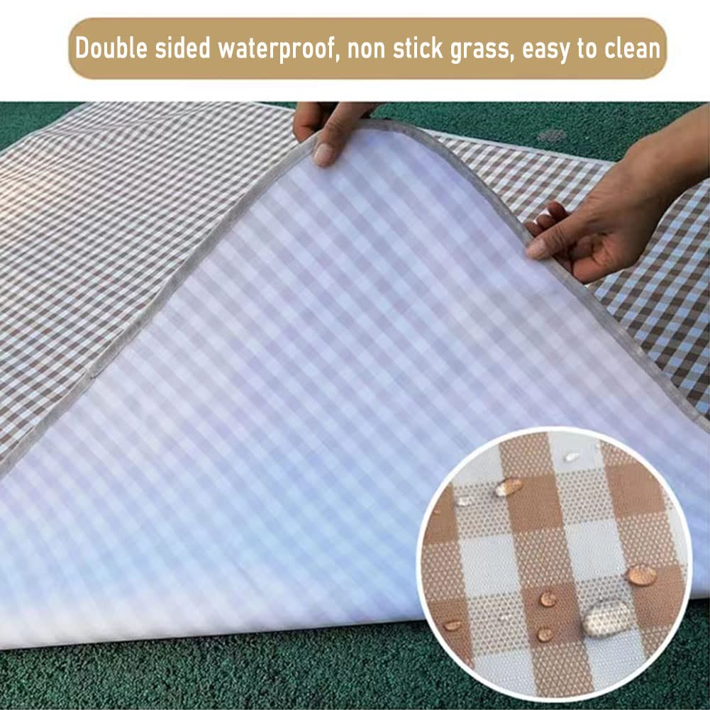 K Y KANGYUN Extra Large Picnic Blanket Outdoor Beach Blankets, Water-Resistant Foldable Sandproof Blankets Cute Picnic Mat for Beach, Camping Grass Lawn Park Mats (Brown 2, 80x60 in)