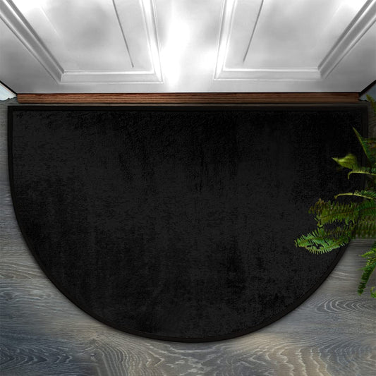 DXTDDBD Black Half Round Door Mat Indoor Entrance Mat Absorbent Doormats Area Rugs Non-Slip Semi Circle Floor Mats for Home Kitchen 16x24 Inch