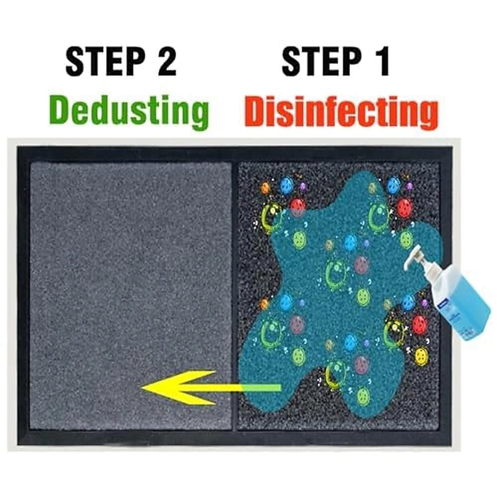23x35 inch 2 in 1 Disinfecting Sanitizing Floor Entrance Doormats, Wet Dry Shoe Mat, Disinfection Entry Rug Shoe Sanitizer, Indoor Outdoor Rug, Shoe Sole Cleaning Mat (Brown)