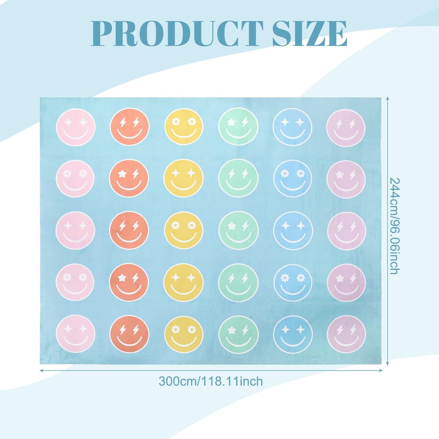 Maasechs 8 x 10ft Circle Time Classroom Rug Smile Face Pastel Emotional Feeling Sensory Corner Items Teacher Rug Educational Soft Fluffy Carpet Floor Mat for Nursery Homeschool Playroom Elementary