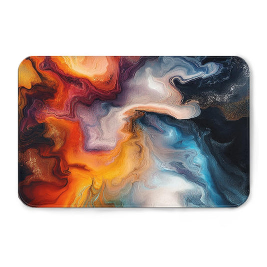 Nordic colorful marble print rug, luxury abstract print area rug, indoor non-slip rug, machine washable breathable durable, suitable for front entrance floor decoration, simple style 24x36inch