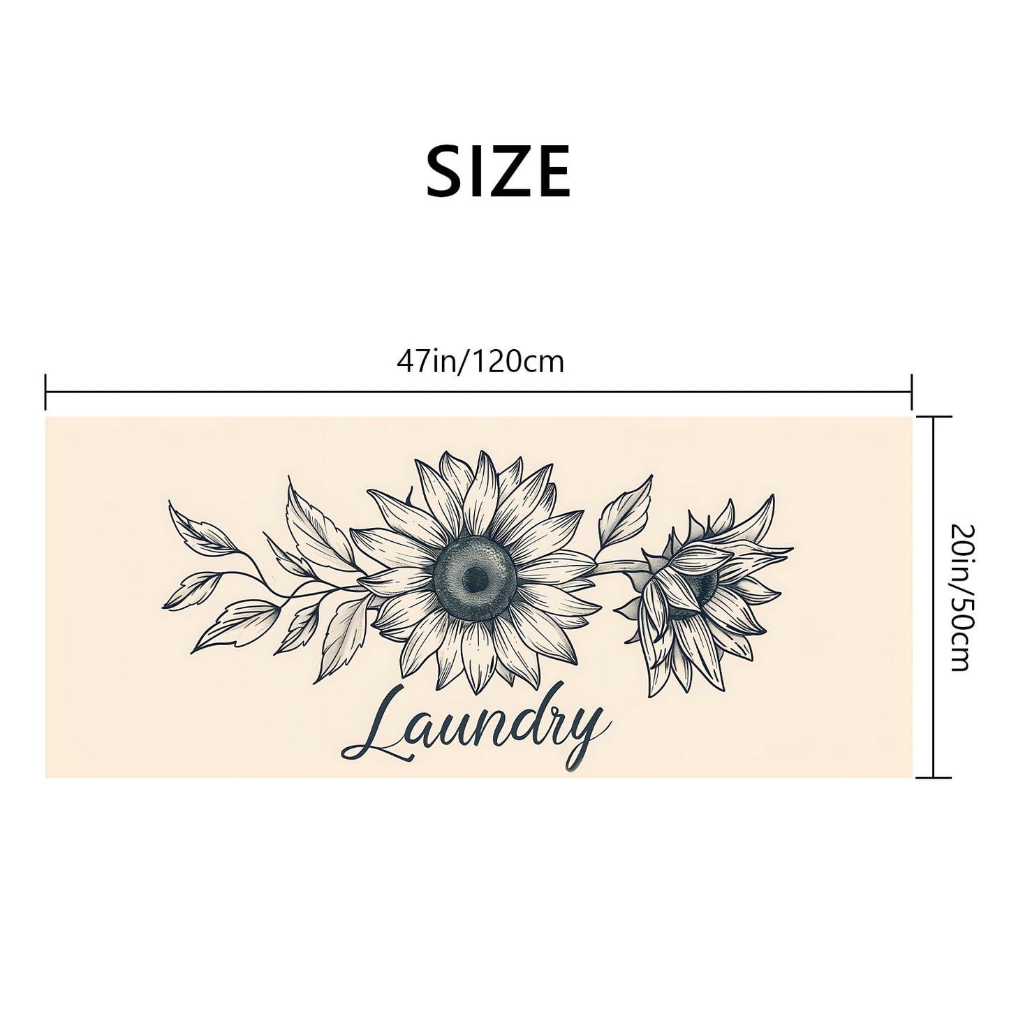 LEIWEIHOPE Runner Rug 20x47 inch, Non-Slip Waterproof Laundry Room Rug,Spring Summer Holiday Kitchen Runner with Festive Designs,Indoor Decorative Mat for Home (Flower, 20x47 inch)