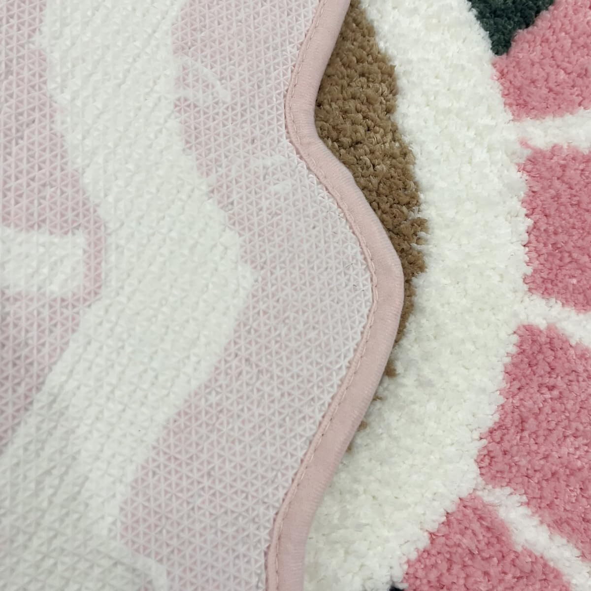 LAKEA Pink Round Tufted Rug Soft Thick Plush Educational Non-Slip Durable Easy Clean Bedroom Friendly Global Decor (35.4X35.4 inch)