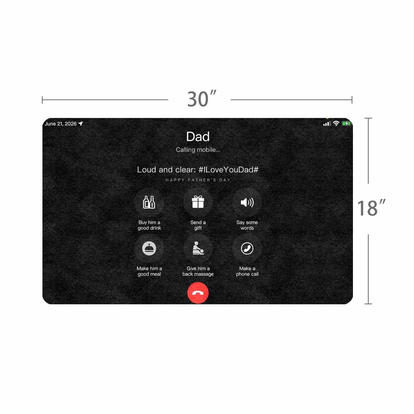 EntryWay Doormat, 30x18in Father's Day Entryway Rug Non-Slip Washable Indoor Outdoor Mat Dad Gift for Indoor Entrance Home Decor